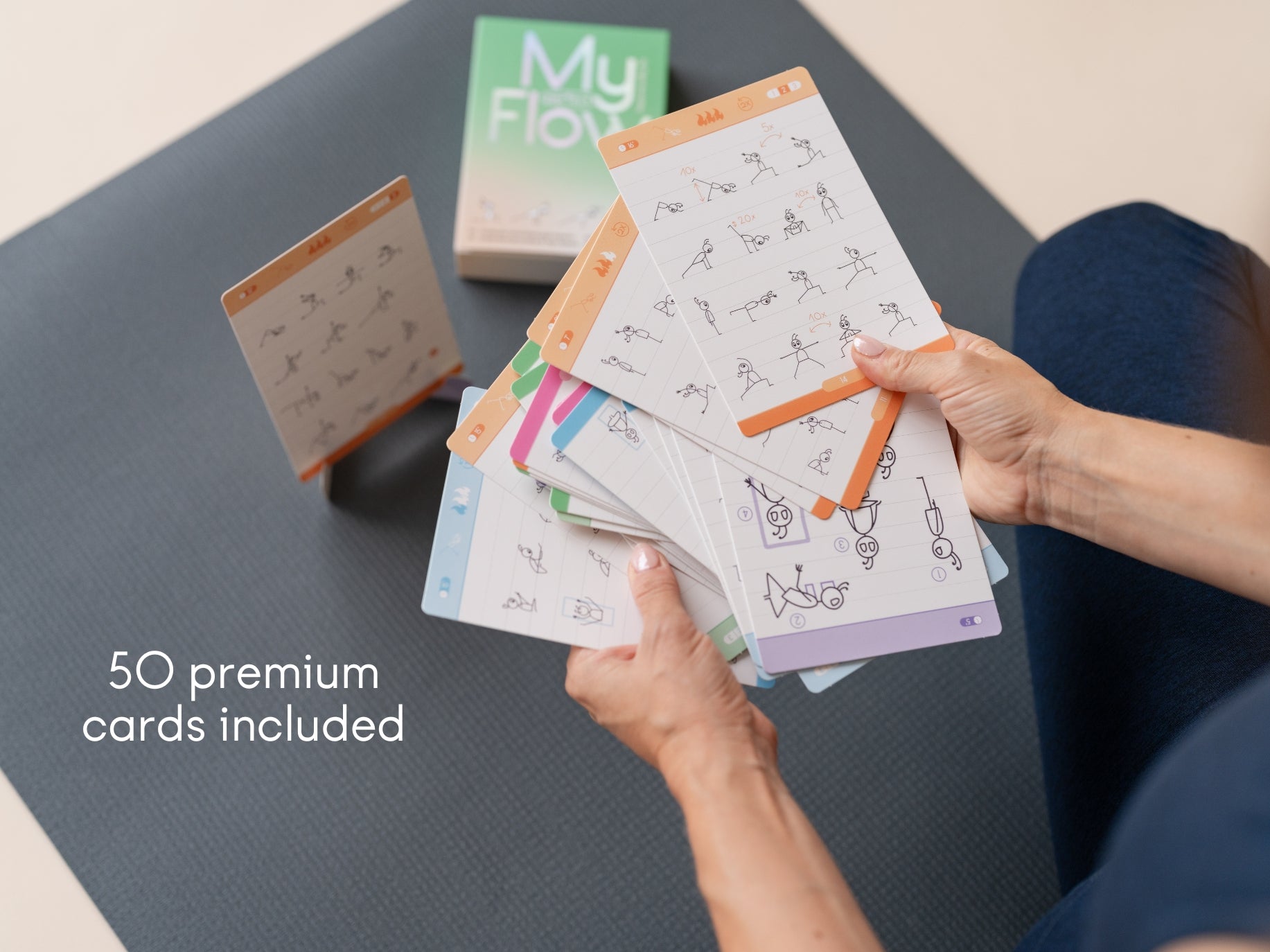 Mix and match yoga cards from the My Perfect Flow deck to build personalized yoga flows by duration, focus, or level